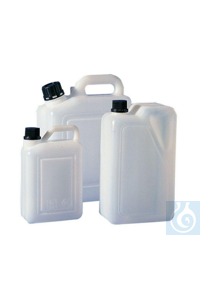 Kanister 1 Liter, HDPE, L x B x H = 69 x 118 x 183 mm, Öffn. = 22 mm Kanister 1 Liter, HDPE, L x...